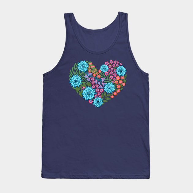 FLOWERED HEART Floral Love Flowers - UnBlink Studio by Jackie Tahara Tank Top by UnBlink Studio by Jackie Tahara